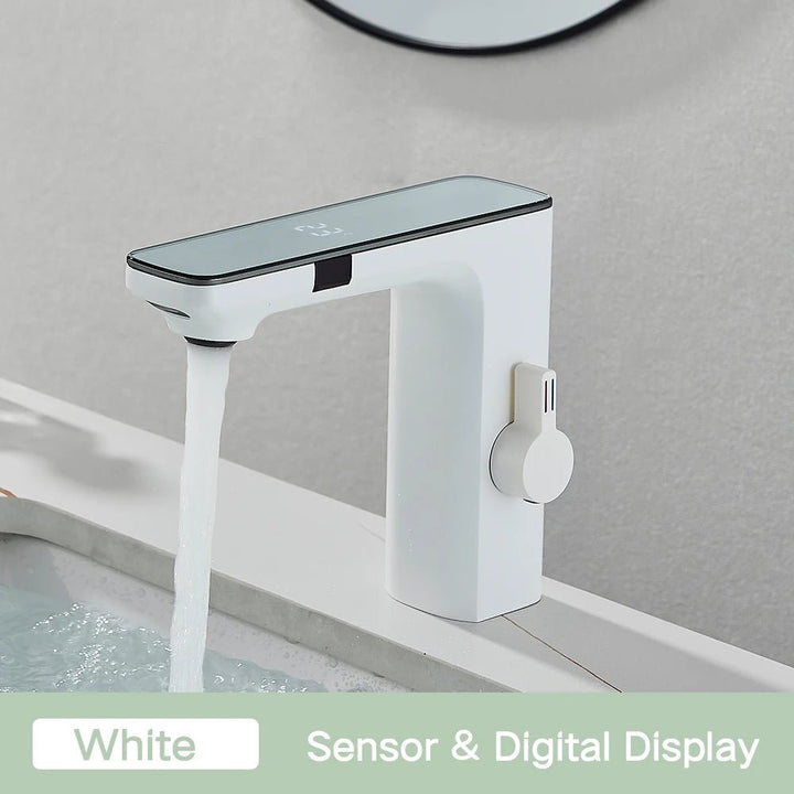 Touchless Sensor Bathroom Faucet with Smart Digital Display - BathroomLux