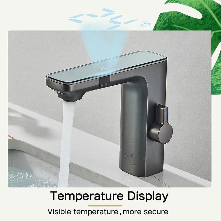 Touchless Sensor Bathroom Faucet with Smart Digital Display - BathroomLux