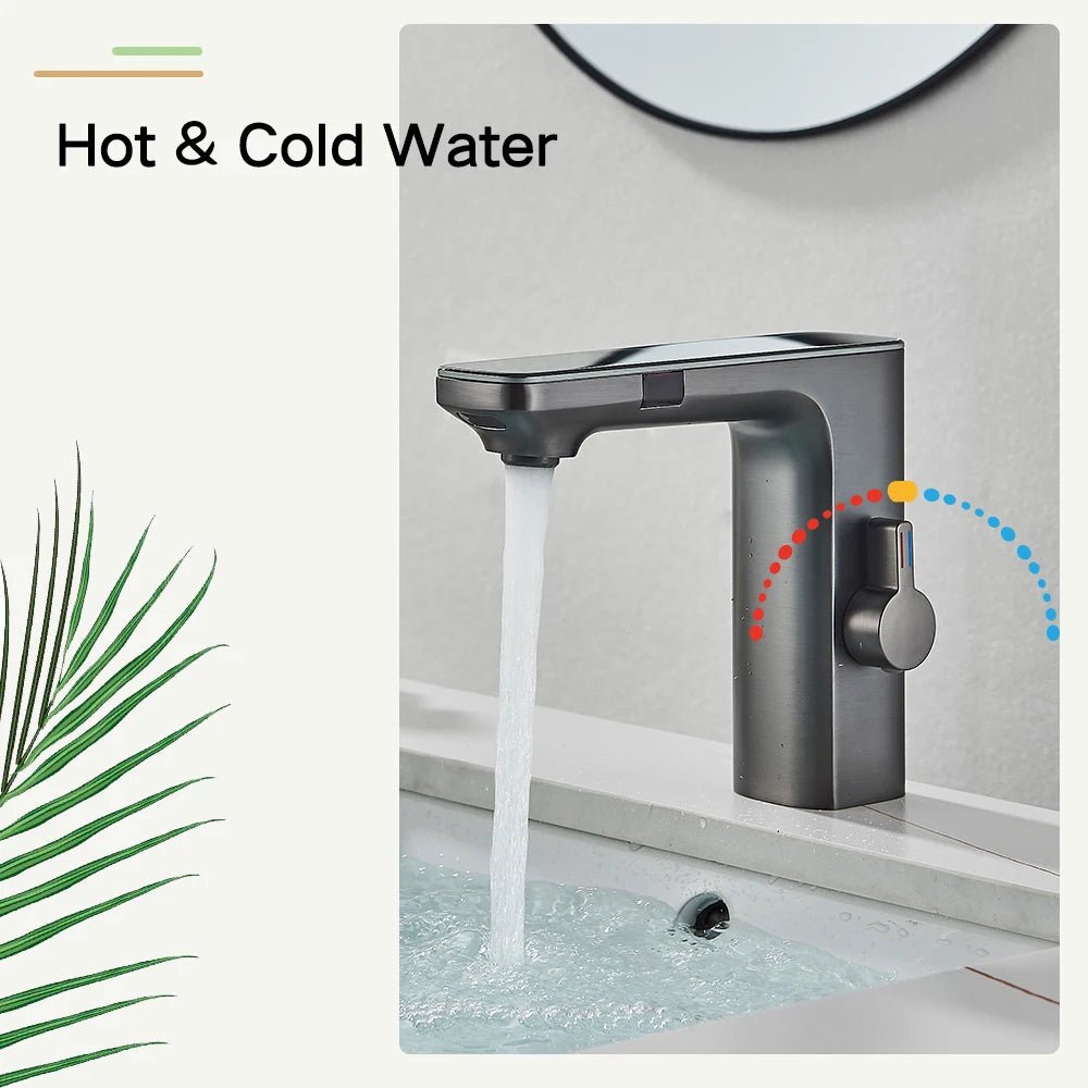 Touchless Sensor Bathroom Faucet with Smart Digital Display - BathroomLux