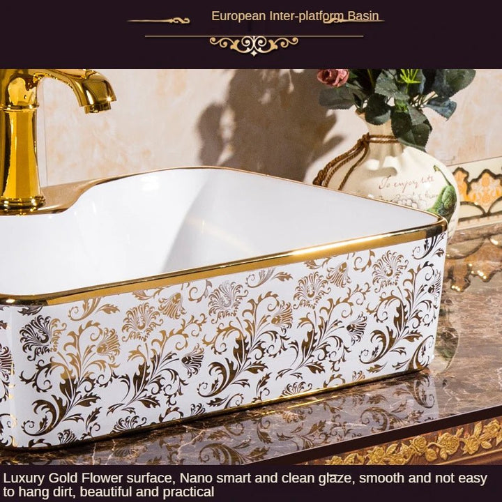 Unique Flower Art Bathroom Sink Embossed - BathroomLux