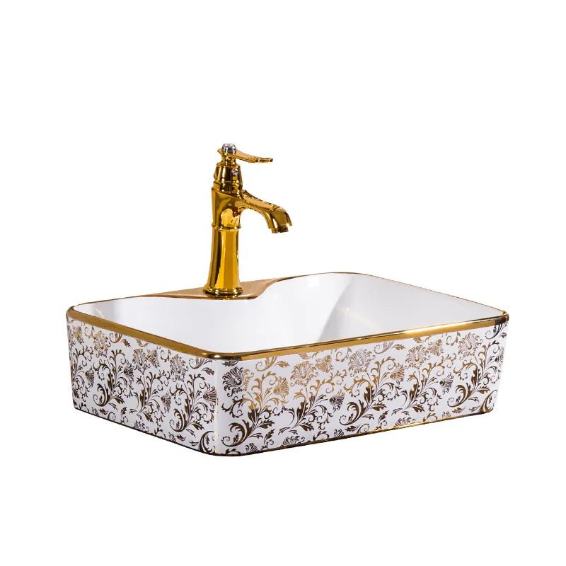 Unique Flower Art Bathroom Sink Embossed - BathroomLux