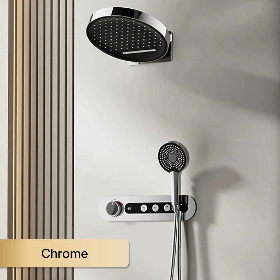 Luxury Gun Gray Digital Shower System – 4 Functions Dual Control Mixer Tap BathroomLux