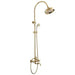 Gold Antique Brass 2-Handle Exposed Shower Faucet Combo Set BathroomLux