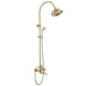 Gold Antique Brass 2-Handle Exposed Shower Faucet Combo Set BathroomLux