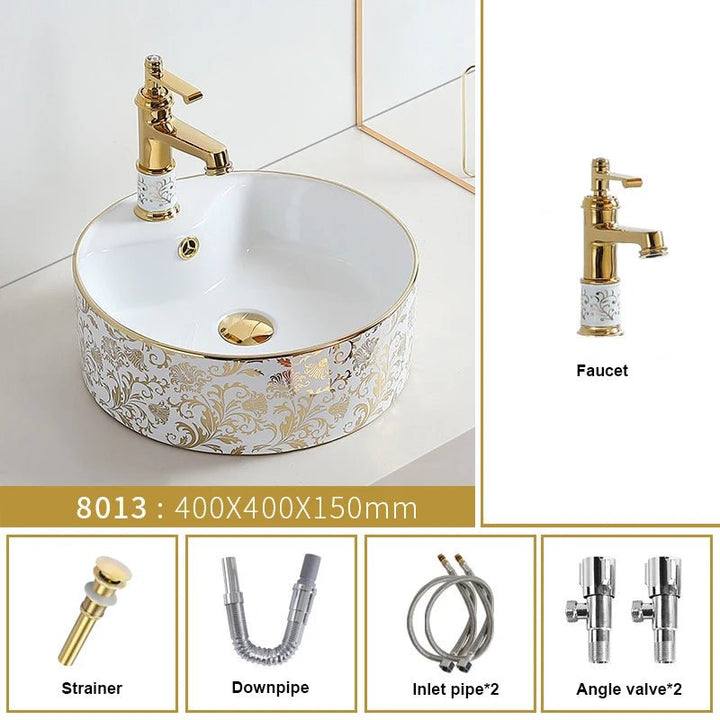 Vassona Design Art Ceramic Bathroom Sink - 2 years Guarantee - WashbasinBathroomLux