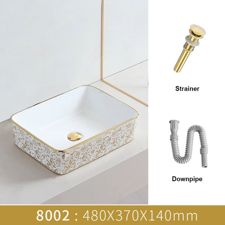 Vassona Design Art Ceramic Bathroom Sink - 2 years Guarantee - WashbasinBathroomLux