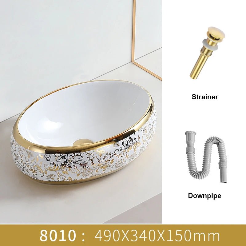 Vassona Design Art Ceramic Bathroom Sink - 2 years Guarantee - WashbasinBathroomLux