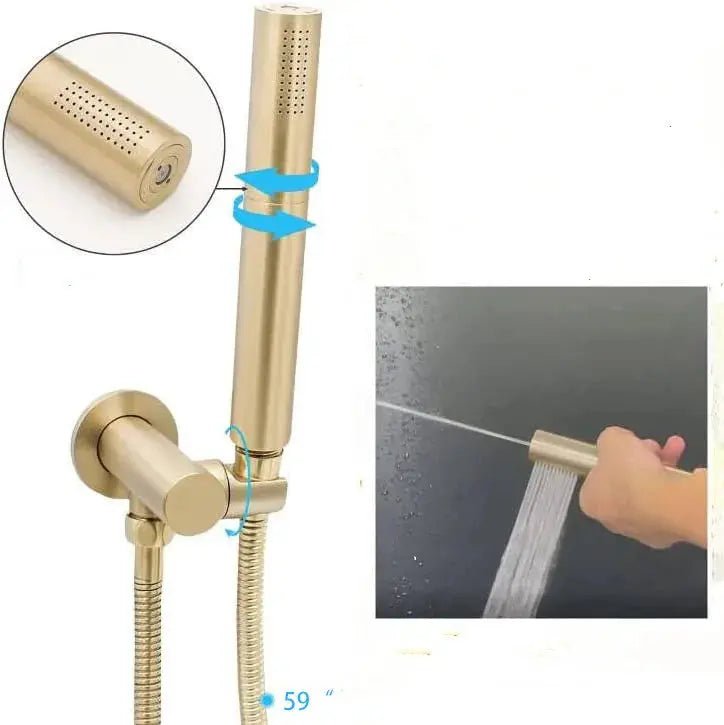 Wall - Mounted 3 - Way LED Rainfall Shower System – Modern Bathroom Shower Set - Rainfall Shower with DiverterBathroomLux