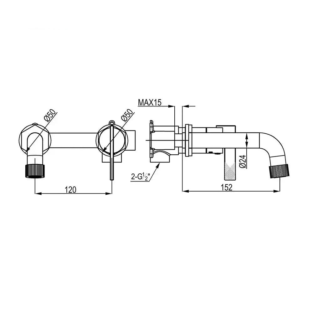 Wall Mounted Bathroom Faucet Black Brass Basin Mixer Tap - wall mounted bath tapsBathroomLux