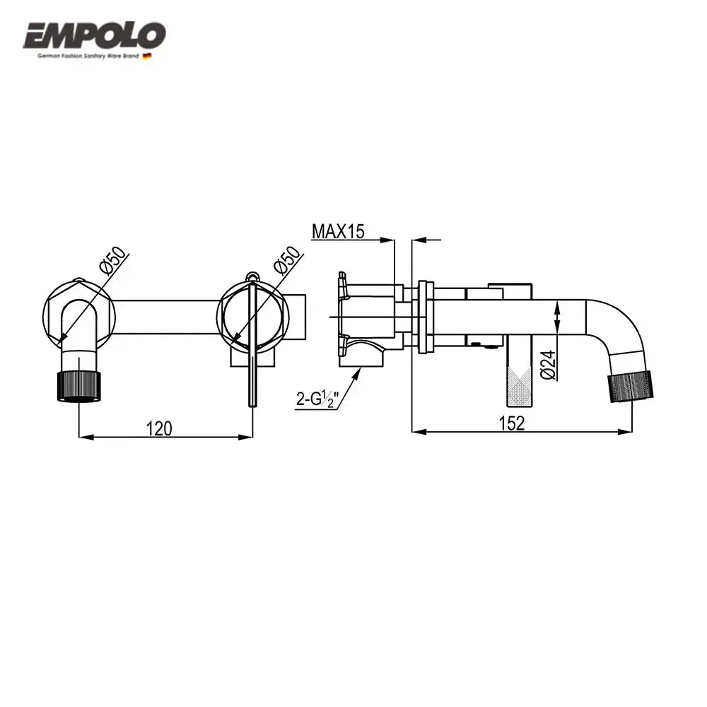 Wall Mounted Bathroom Faucet Black Brass Basin Mixer Tap - wall mounted bath tapsBathroomLux