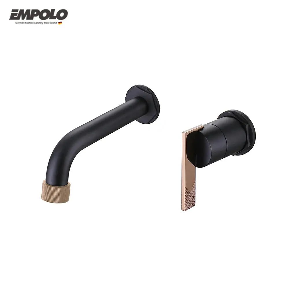 Wall Mounted Bathroom Faucet Black Brass Basin Mixer Tap - wall mounted bath tapsBathroomLux