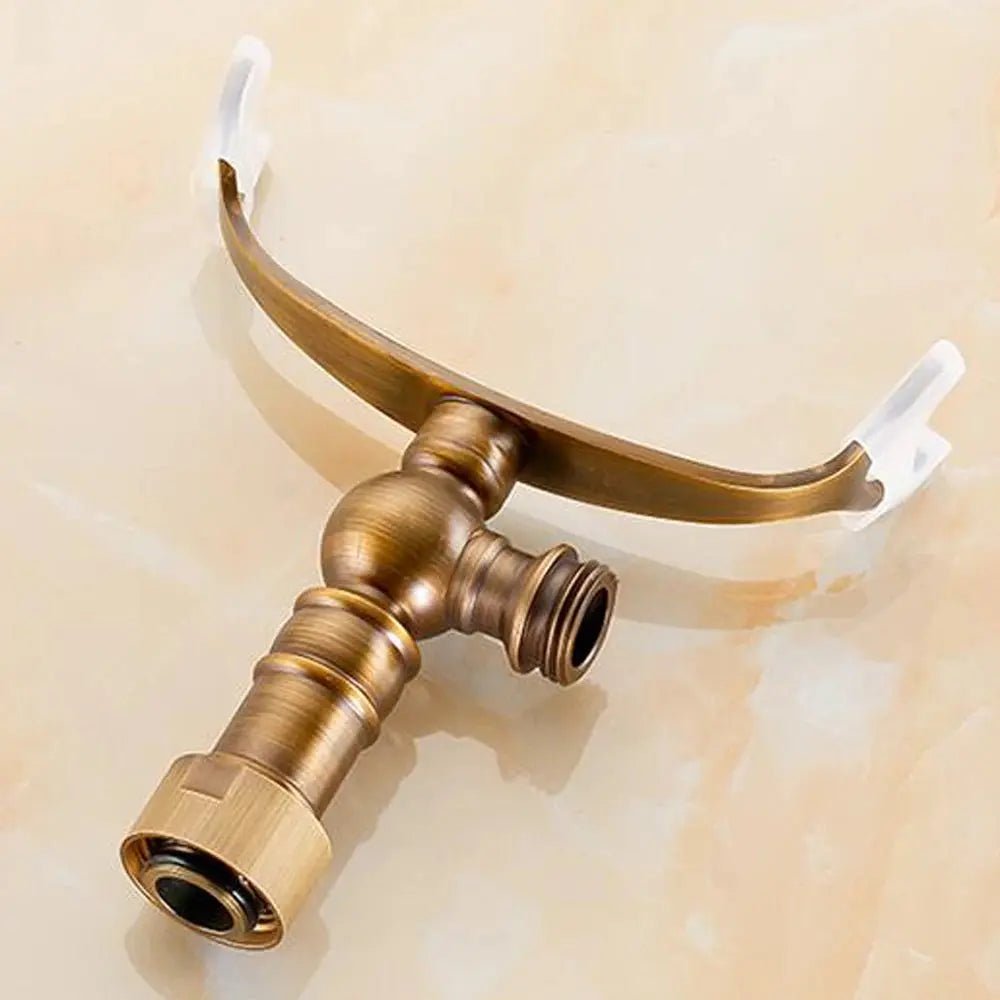 Wall Mounted Dual Handle Shower Set Antique Shower Set - Antique Brass Basin Bathroom faucetBathroomLux