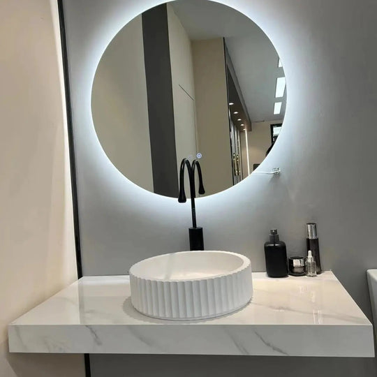 White Artificial Stone Washbasin – Sleek Solid Surface Basin for Contemporary Bathrooms - Artificial stone washbasinBathroomLux